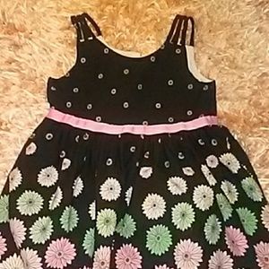 3t girls black dress with flowers